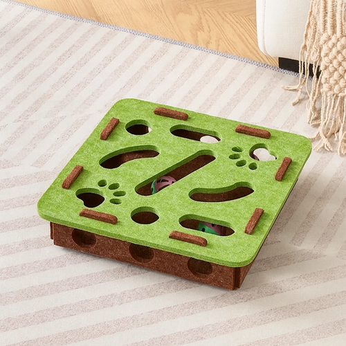 Plateau de jeu interactif en feutrine - Carré - LePetitChat