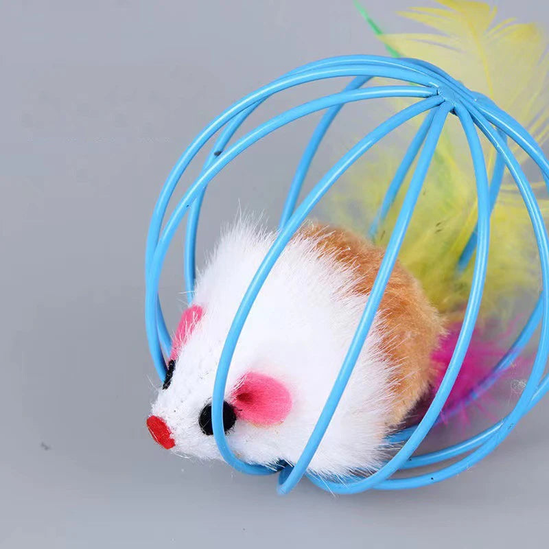 Souris en Peluche Simulée avec Cage - LePetitChat