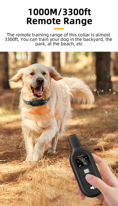 Collier de Dressage Électrique ROJECO – 1000M, Étanche IPX7, Rechargeable - LePetitChat