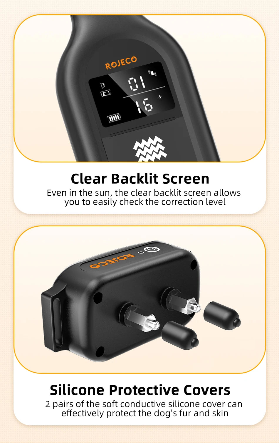 Collier de Dressage Électrique ROJECO – 1000M, Étanche IPX7, Rechargeable - LePetitChat