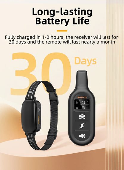 Collier de Dressage Électrique ROJECO – 1000M, Étanche IPX7, Rechargeable - LePetitChat